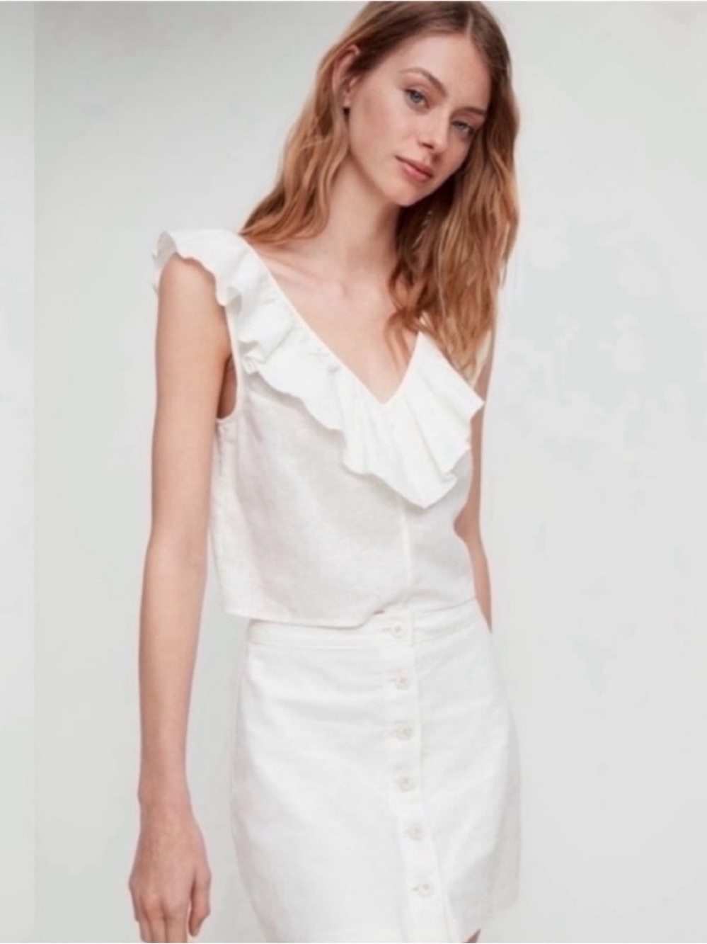 Aritzia Sunday Best Linen Blend Calliope Top